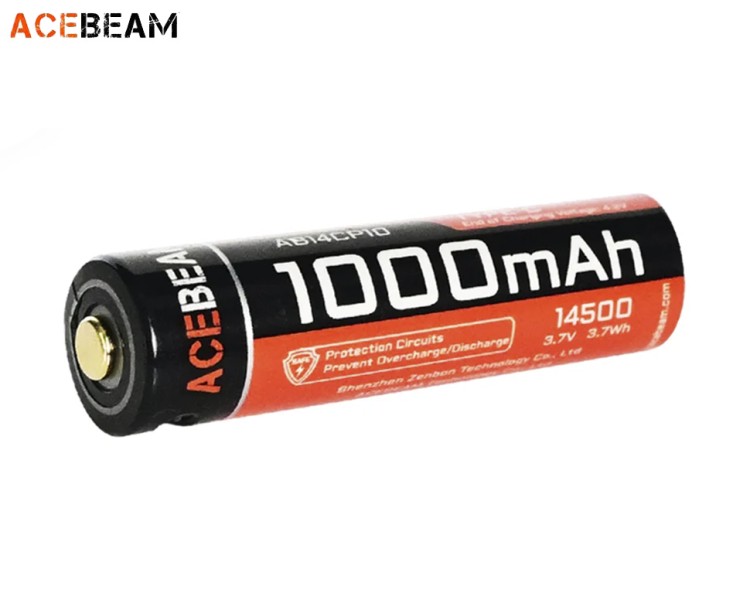 Аккумулятор Acebeam 14500 1000 mAh (+USB порт зарядки)